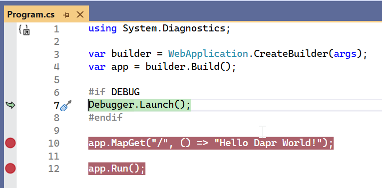 Visual Studio Debugger Launch Hit